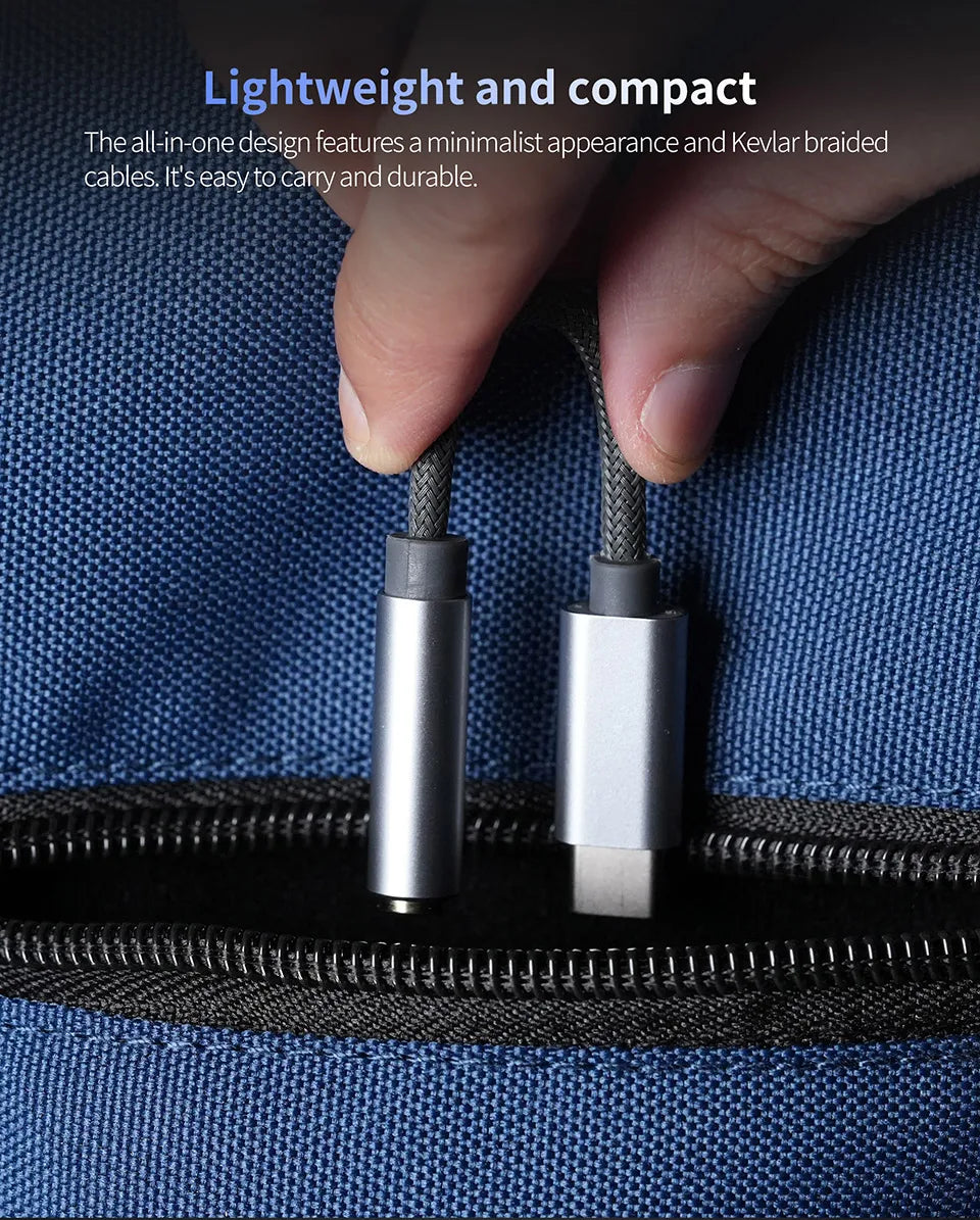KZ AM01 Type-C to 3.5mm Audio Adapter 32bit/384kHz Hi-Fi DAC + IC Amplifier Dual Chip Earphone Audio Cable