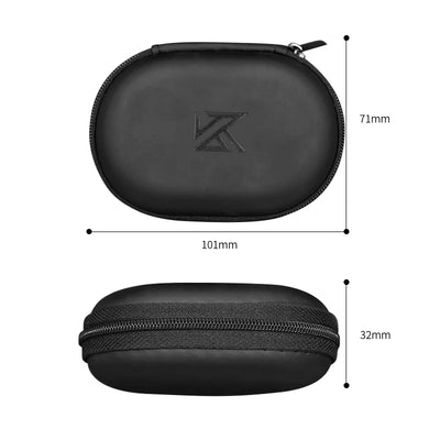 KZ Earphones Case Oval Storage Bag Headphones PU Storage Box Black Portable Hold Storage Box For KZ AS10 ZS10 ZST ES4 EDR1 ED9